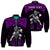 (Custom Personalised) Hawaii Bomber Jacket Hawaiian Warrior With Weapon Polynesian Ver.04 LT14 Unisex Purple - Polynesian Pride