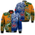 (Custom Personalised) Australia Wallabies And Toa Samoa Rugby Bomber Jacket Aboriginal Mix Polynesian LT14 Unisex Blue - Polynesian Pride