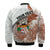 (Custom Personalised) Fiji Tapa Bomber Jacket White Fijian Masi Be Loved Hibiscus LT13 - Polynesian Pride