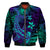 (Custom Personalised) Polynesian Bomber Jacket Purple Paradise Hawaiian Tribal Hammerhead Shark LT14 - Polynesian Pride