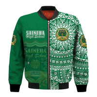 (Custom Personalised) Tonga Saineha High School Bomber Jacket Tongan Ngatu Pattern LT14 - Polynesian Pride