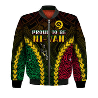 (Custom Text and Number) Vanuatu Indigenous Bomber Jacket Proud To Be Ni - Vanuatu Polynesian Pattern LT13 - Polynesian Pride