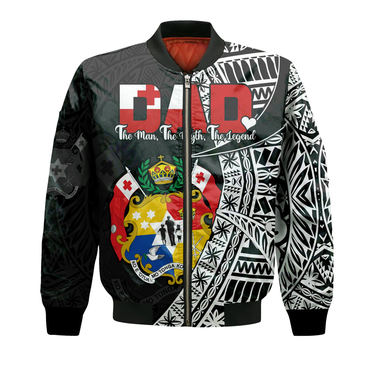 Tonga Bomber Jacket Happy Tongan Fathers Day LT13 - Polynesian Pride