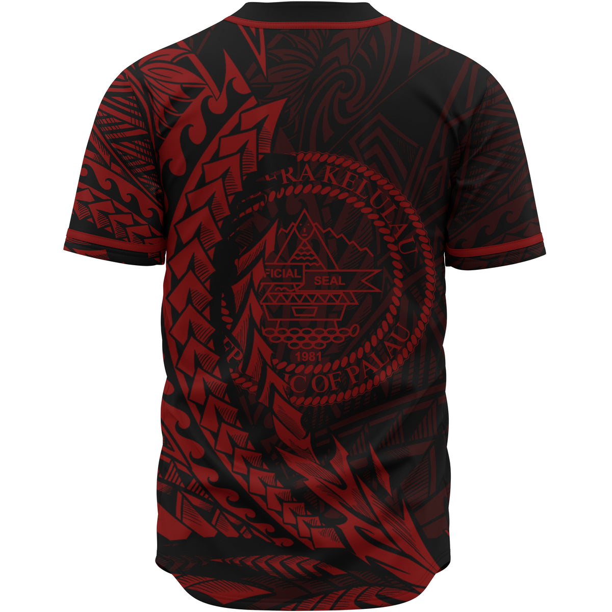 Palau Baseball Shirt - Red Wings Style - Polynesian Pride