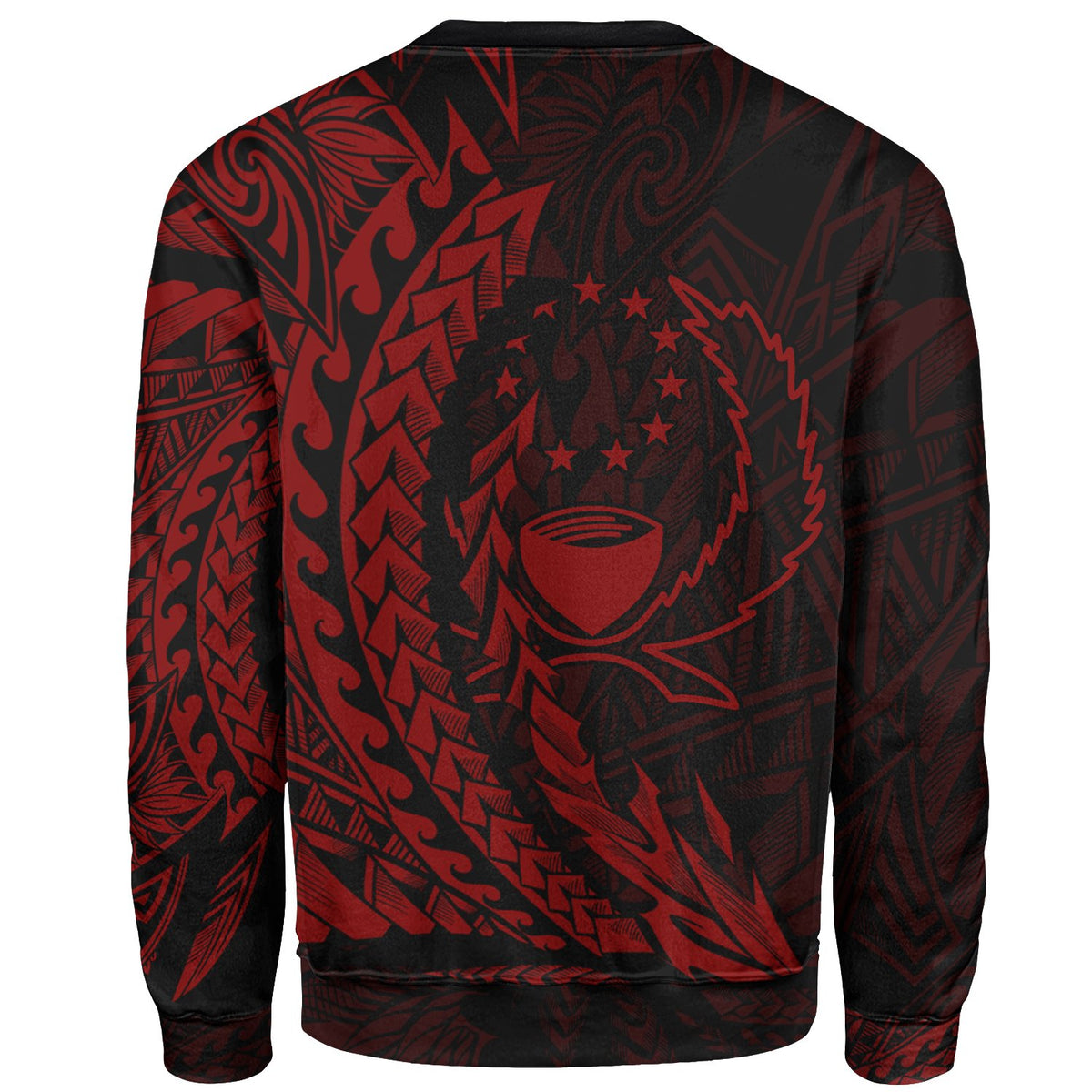 Pohnpei Sweatshirt - Wings Style Red Color - Polynesian Pride