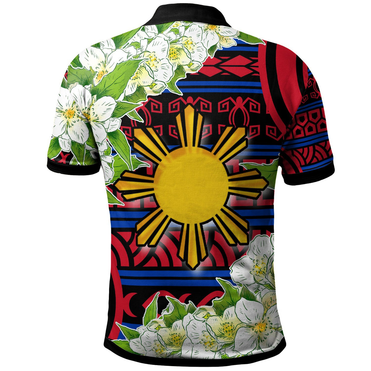 Philippines Polo Shirt Jasmine Flower Style - Polynesian Pride
