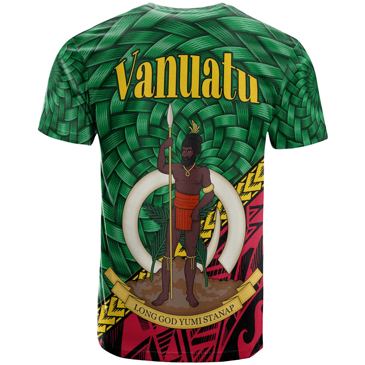 Vanuatu T Shirt Custom Polynesian Patterns With Bamboo - Polynesian Pride