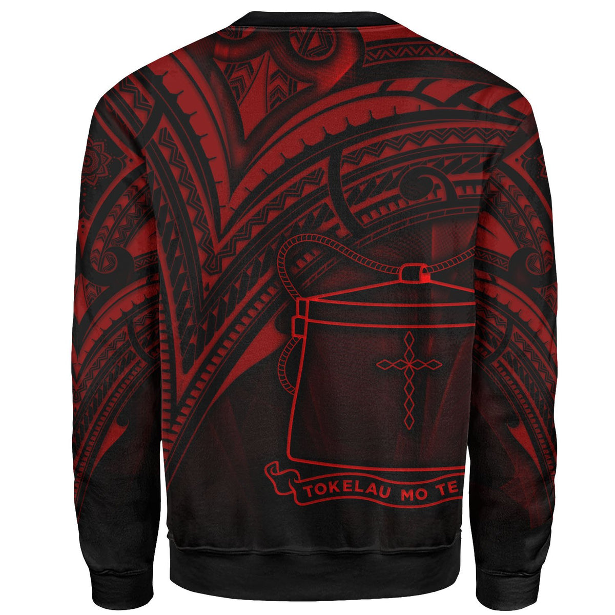 Tokelau Sweatshirt - Cross Style Red Color - Polynesian Pride