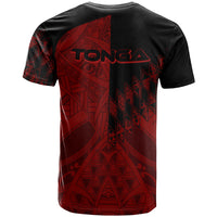 Tonga T Shirt Red Color Symmetry Style - Polynesian Pride