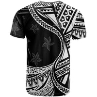 Yap State T Shirt Plumeria Flowers White Version - Polynesian Pride