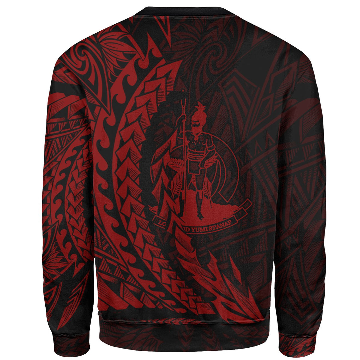 Vanuatu Sweatshirt - Wings Style Red Color - Polynesian Pride