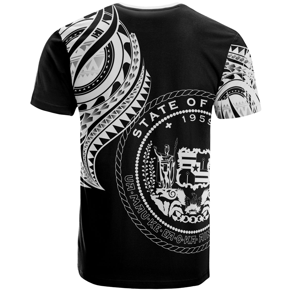 Hawaii Custom T Shirt Hawaii Tatau White Patterns - Polynesian Pride