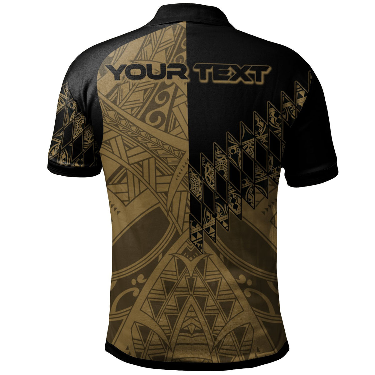 Vanuatu Custom Polo Shirt Gold Color Symmetry Style - Polynesian Pride