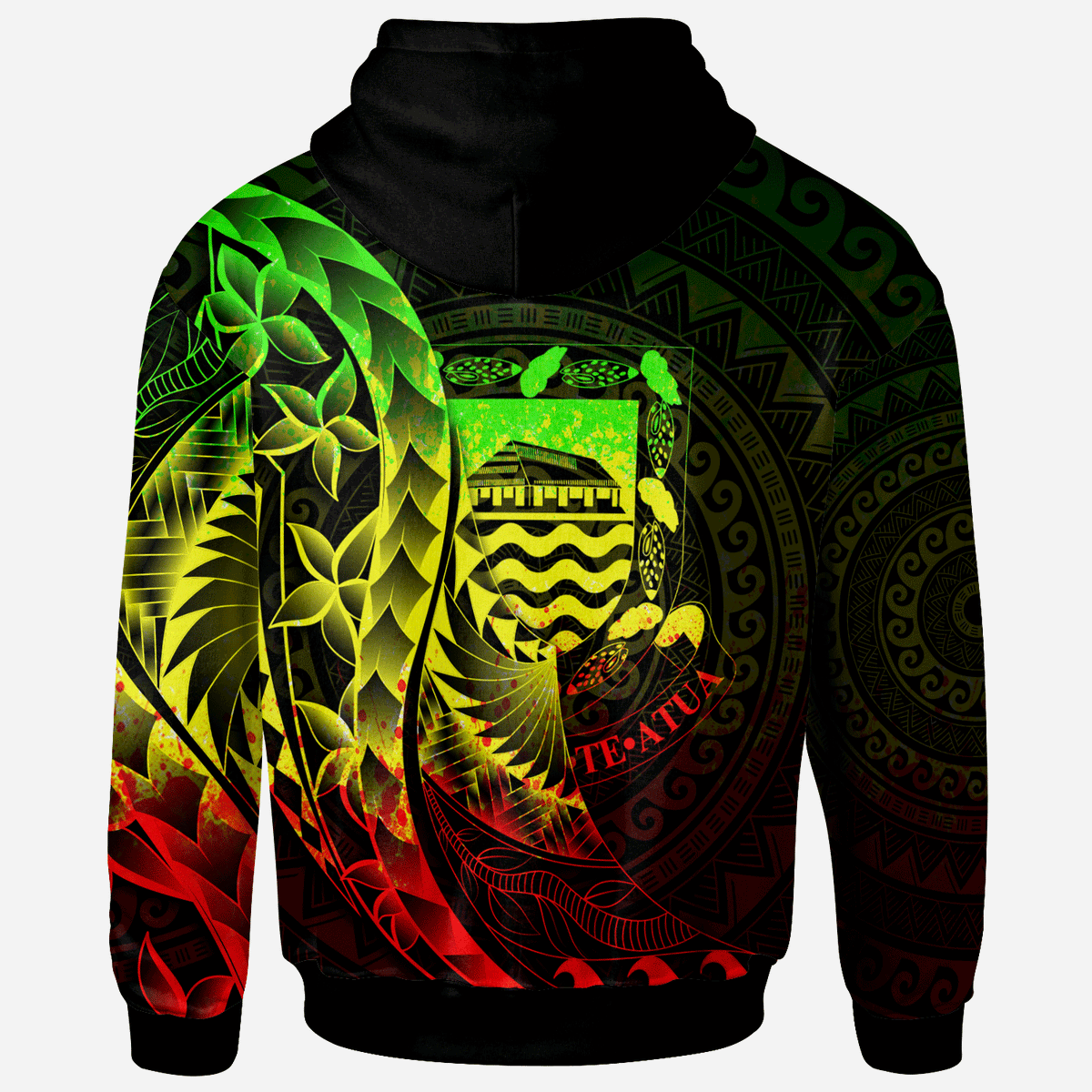 Tuvalu Zip Hoodie Polynesian Pattern Style Reggae Color - Polynesian Pride