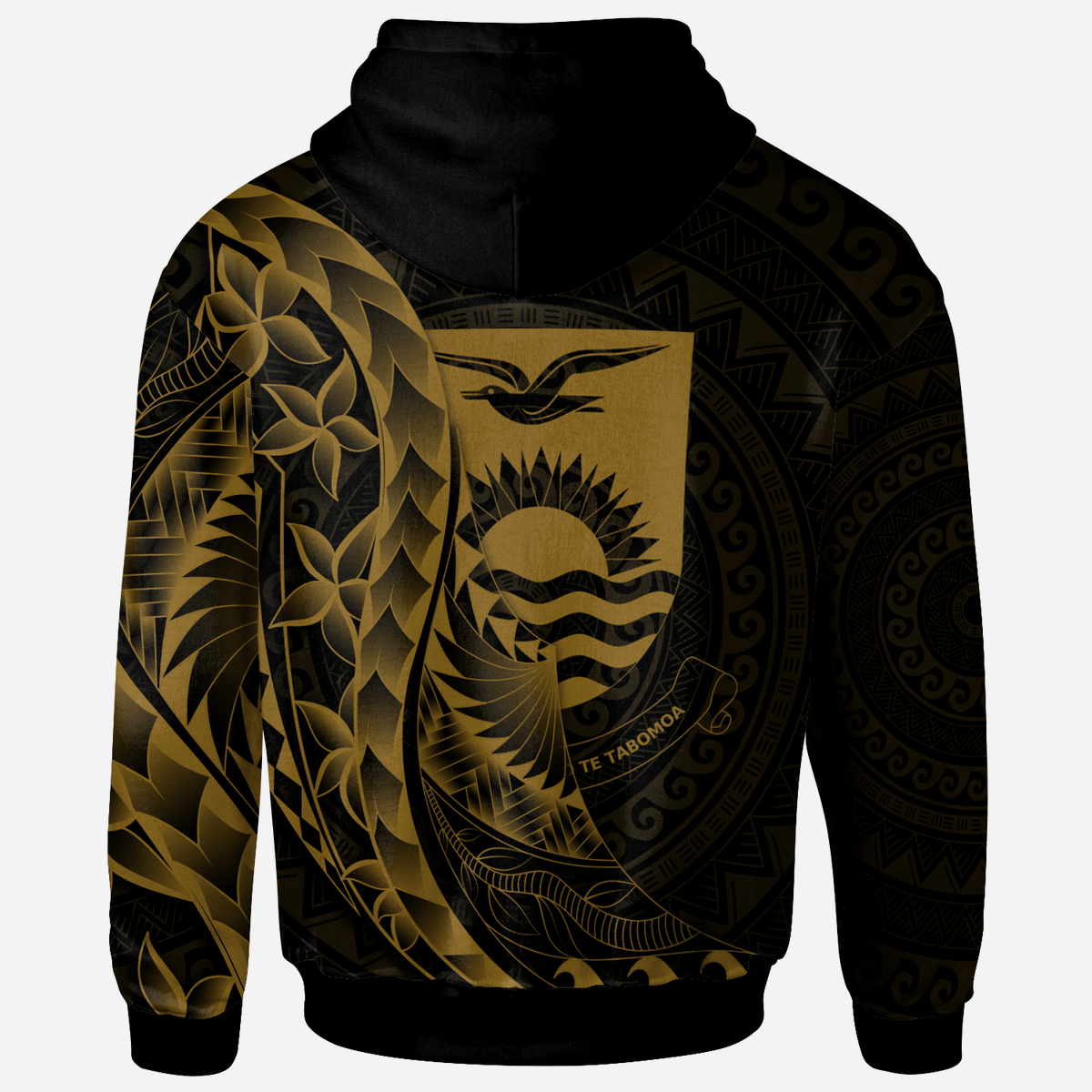 Kiribati Zip Hoodie Polynesian Pattern Style Gold Color - Polynesian Pride