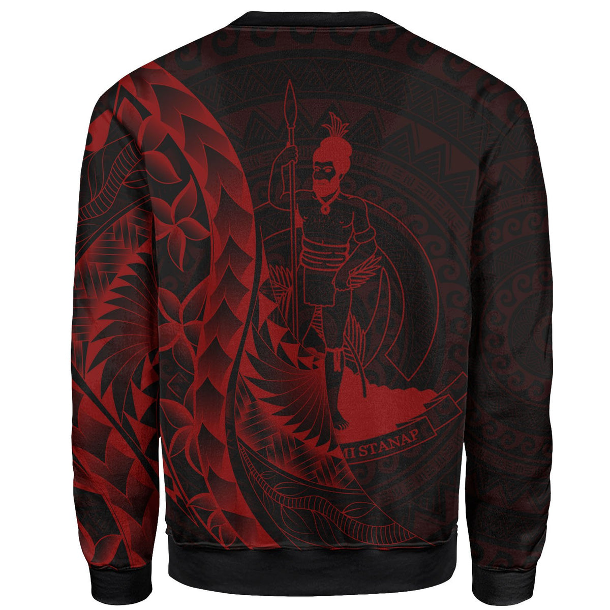 Vanuatu Sweatshirt - Custom Personalised Polynesian Pattern Style Red Color - Polynesian Pride