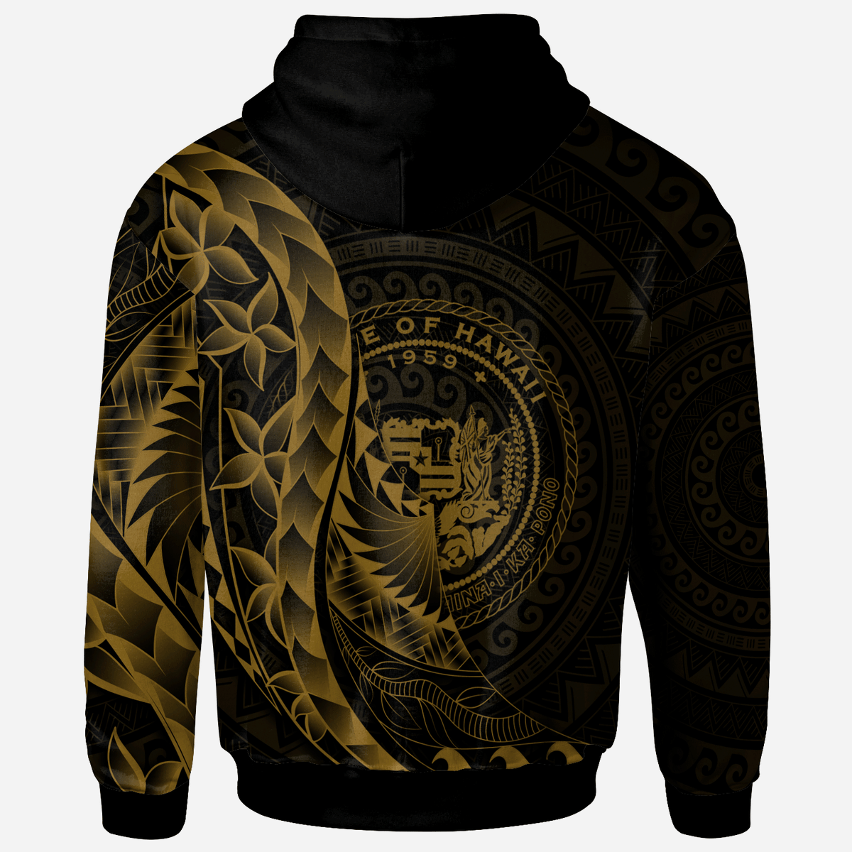 Hawaii Hoodie Custom Polynesian Pattern Style Gold Color - Polynesian Pride