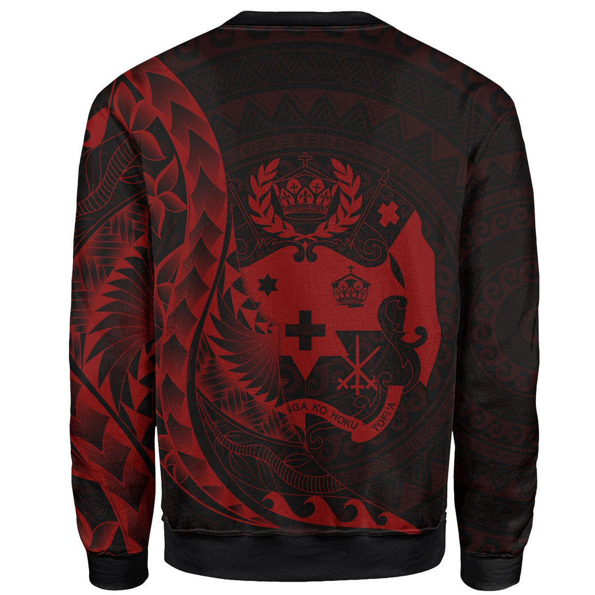 Tonga Sweatshirt - Polynesian Pattern Style Red Color - Polynesian Pride