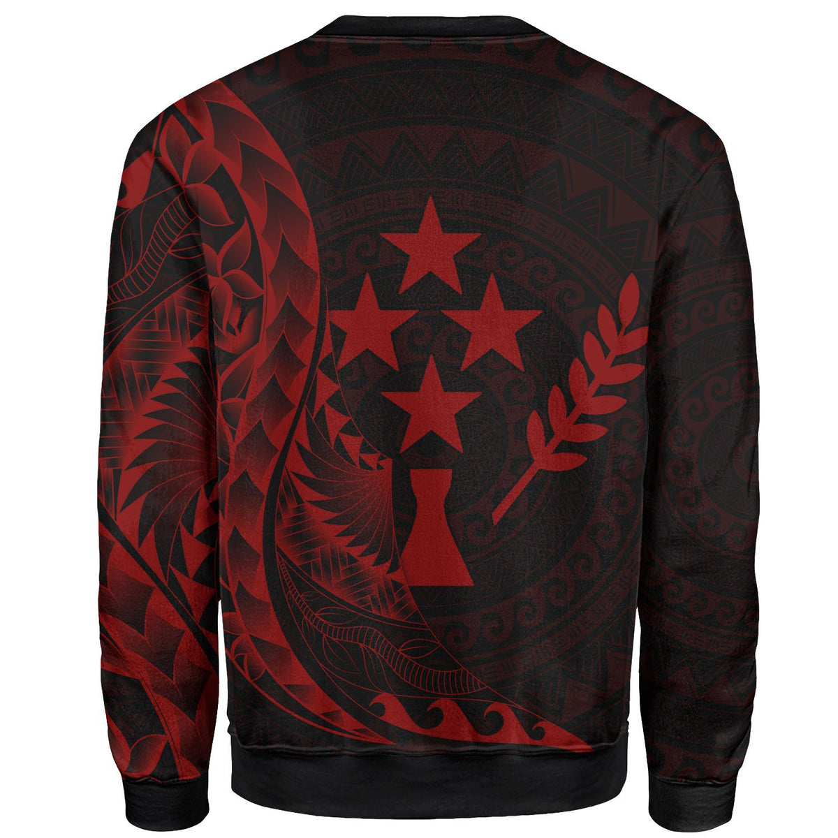Kosrae Sweatshirt - Custom Personalised Polynesian Pattern Style Red Color - Polynesian Pride