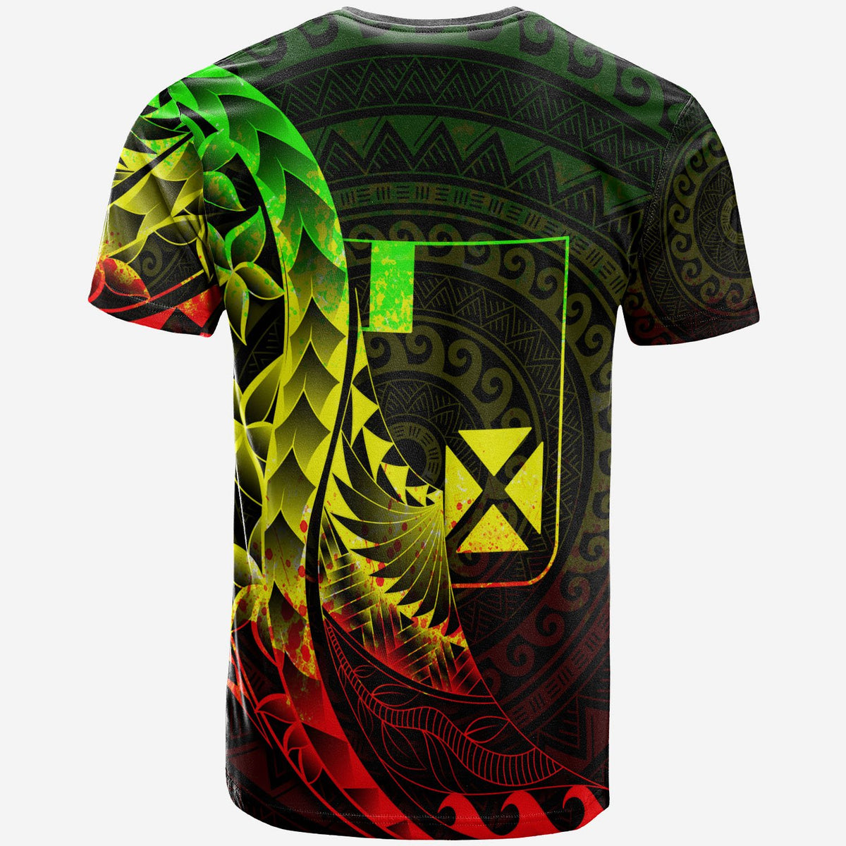 Wallis and Futuna T Shirt Polynesian Pattern Style Reggae Color - Polynesian Pride