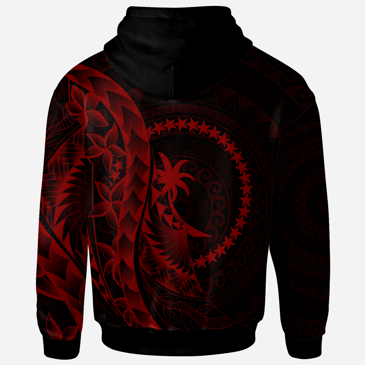Chuuk Hoodie Polynesian Pattern Style Red Color - Polynesian Pride