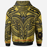 Samoall Over Hoodie Samoa Coat ofrms Golden - Polynesian Pride