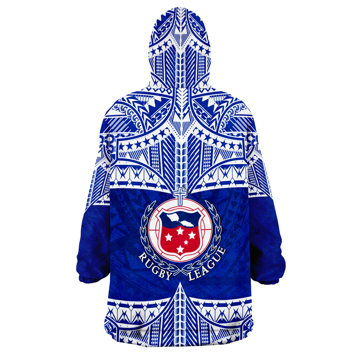 Toa Samoa Rugby Wearabla Blanket Hoodie Siva Tau LT6 - Polynesian Pride
