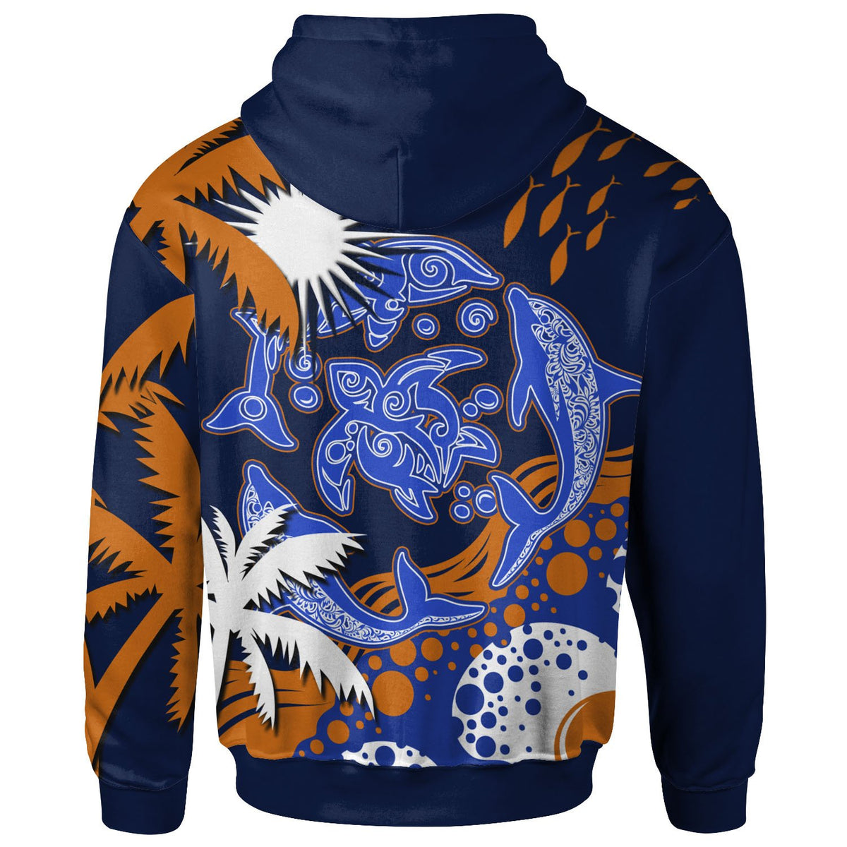 Marshall Islands Hoodie Coat of Arm and Spinner Dolphin Patterns - Polynesian Pride