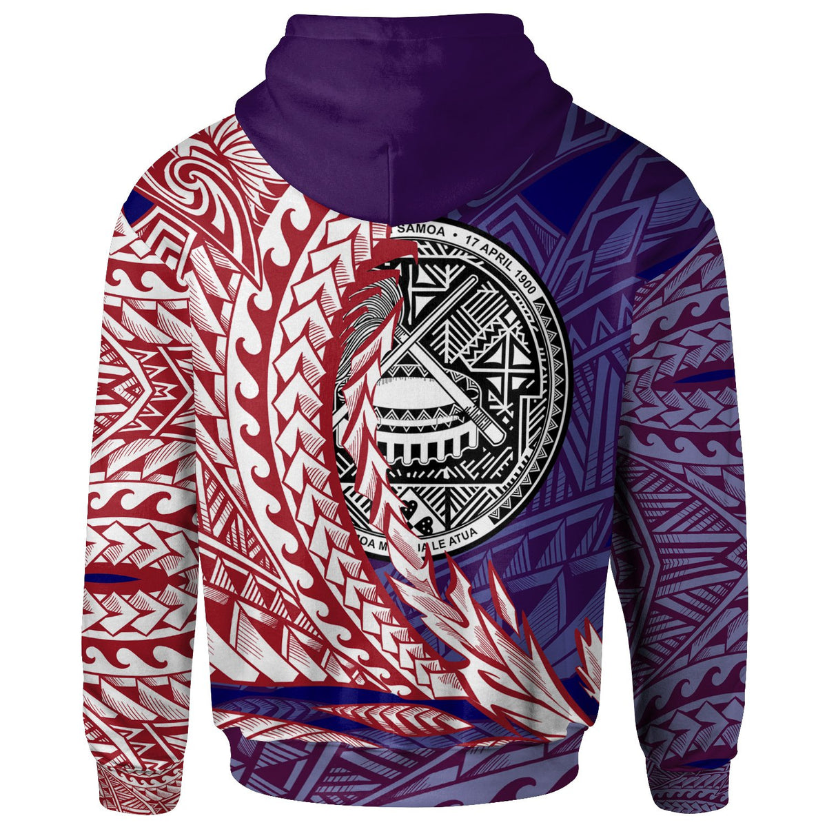 American Samoa Zip Hoodie Aua Wings Style - Polynesian Pride