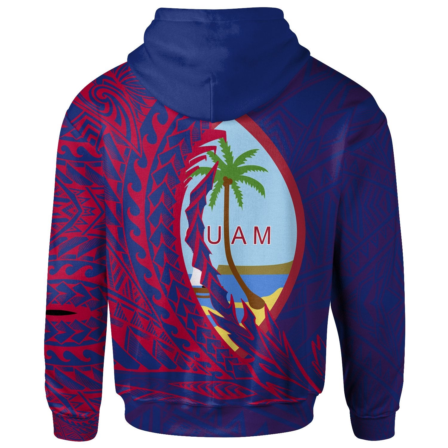 Guam Zip Hoodie Mangilao Wings Style Unisex Blue - Polynesian Pride