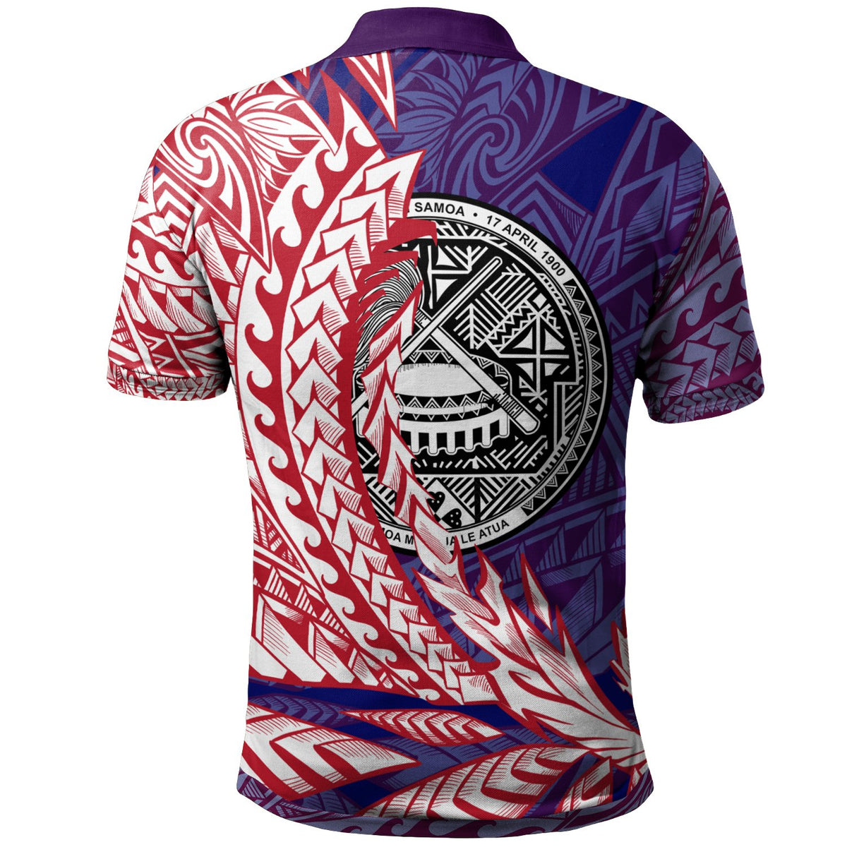 American Samoa Polo Shirt Wings Style - Polynesian Pride