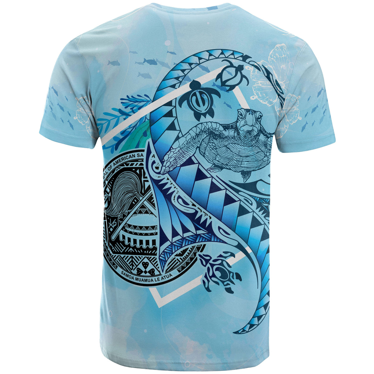 American Samoa T Shirt Polynesian Turtle Under The Sea - Polynesian Pride