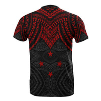 Federated States of Micronesia Custom T Shirt Micronesian Pattern Red Armor Style - Polynesian Pride