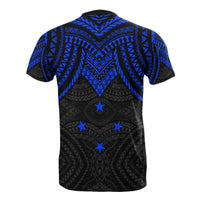 Pohnpei Custom T Shirt Micronesian Pattern Blue Armor Style - Polynesian Pride