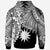 Nauru Polynesian Custom Hoodie Tribal Wave Tattoo White - Polynesian Pride