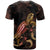 Tuvalu Polynesian T Shirt Turtle With Blooming Hibiscus Gold - Polynesian Pride