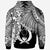 Pohnpei Polynesian Custom Hoodie Tribal Wave Tattoo White - Polynesian Pride