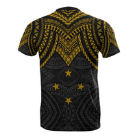 Federated States of Micronesia Custom T Shirt Micronesian Pattern Gold Armor Style - Polynesian Pride