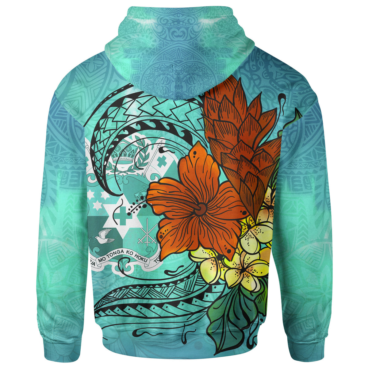 Tonga Hoodie Tropical Flowers Style - Polynesian Pride