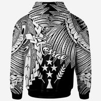 Kosrae Polynesian Hoodie Tribal Wave Tattoo White - Polynesian Pride