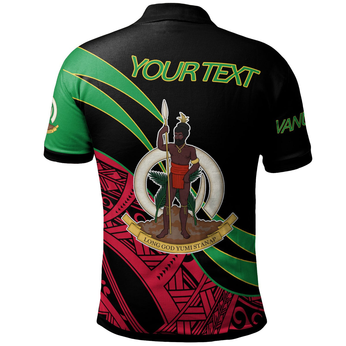 Vanuatu Polo Shirt Custom Symmetrical Lines - Polynesian Pride