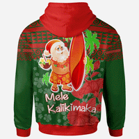 Mele Kalikimaka Zip Hoodie Santa Claus and Vacation - Polynesian Pride