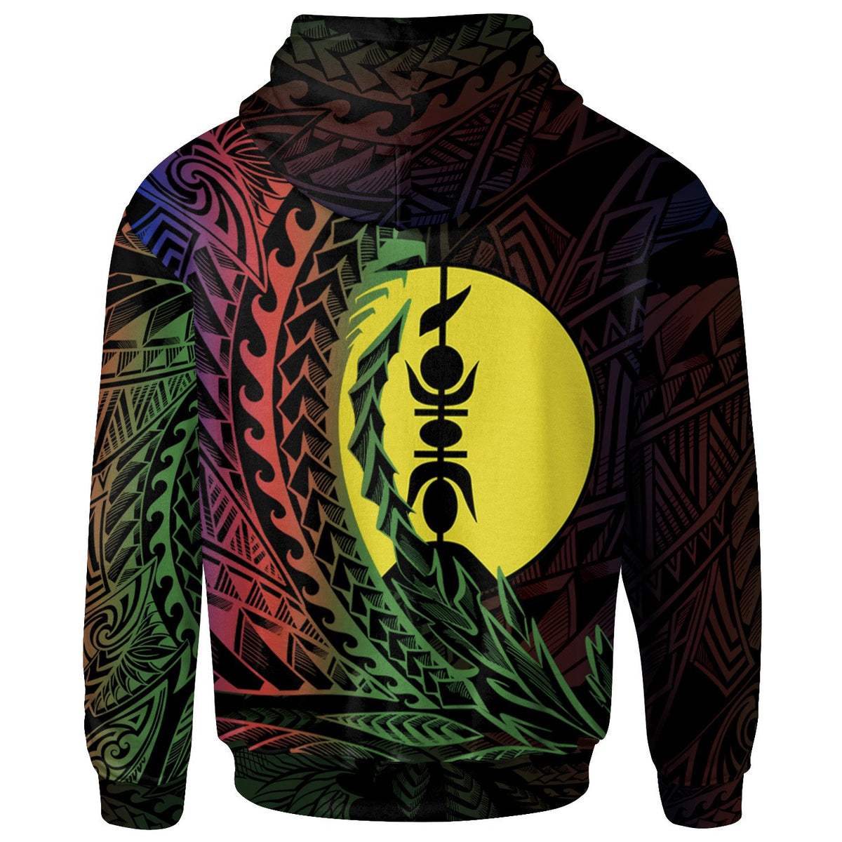 New Caledonia Zip Hoodie Kone Wings Style Flag Color - Polynesian Pride