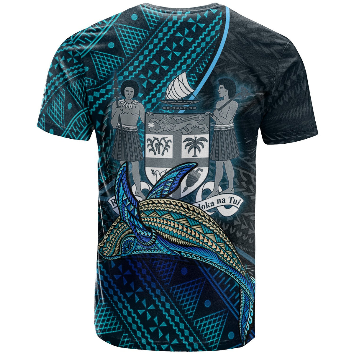Fiji T Shirt Nadi Seal Fiji With Blue Whale - Polynesian Pride