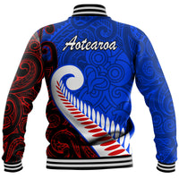 Waitangi Day Baseball Jacket Aotearoa Hei Tiki Silver Fern LT9 - Polynesian Pride