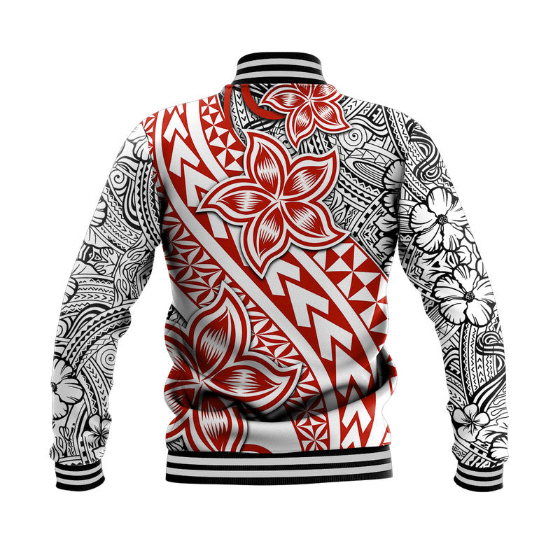 Traditional Polynesian Tribal Tattoo Retro Baseball Jacket Red LT9 - Polynesian Pride