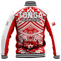 Tonga Rugby Sevens Baseball Jacket Coat of Arms Tribal Polynesian Pattern LT9 - Polynesian Pride