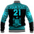 (Custom Personalised) Fiji Rugby Sevens Baseball Jacket Simple Blue Style LT9 - Polynesian Pride