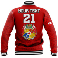 (Custom Personalised) PolyensianPride Tonga Rugby Tongan Kupesi Ngatu Design Baseball Jacket LT9 - Polynesian Pride