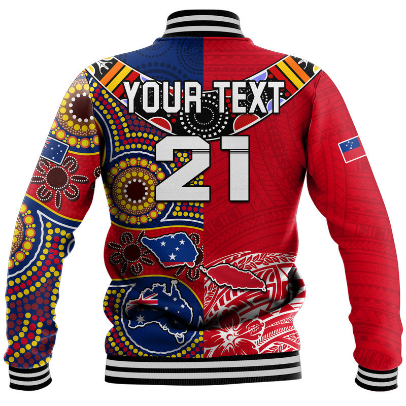 (Custom Personalised) Australia Aboriginal and Samoa Polynesian Baseball Jacket Boomerang LT9 - Polynesian Pride